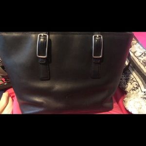 Black leather Coach bag